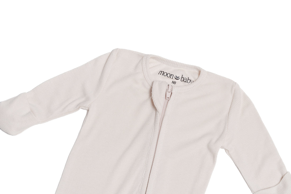 Ribbed Bamboo Romper - Butter Cream