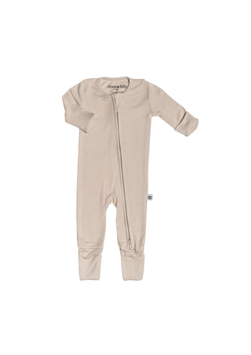 Ribbed Bamboo Romper - Stone Beige