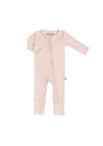 Organic Cotton Bamboo Romper - Ivory Blush