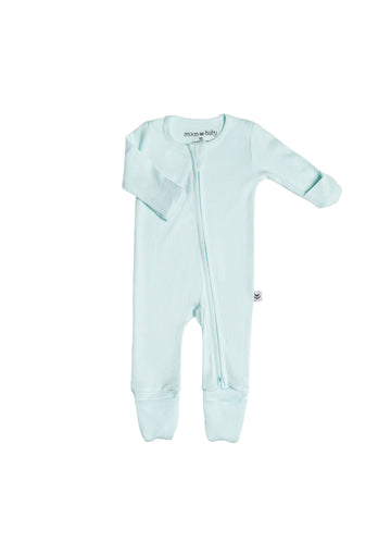 Organic Cotton Bamboo Romper - Serene Blue